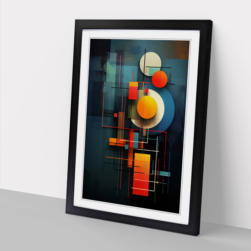 Bauhaus Digital Art - Framed Print, Black Framed, 34cm H x 25cm W