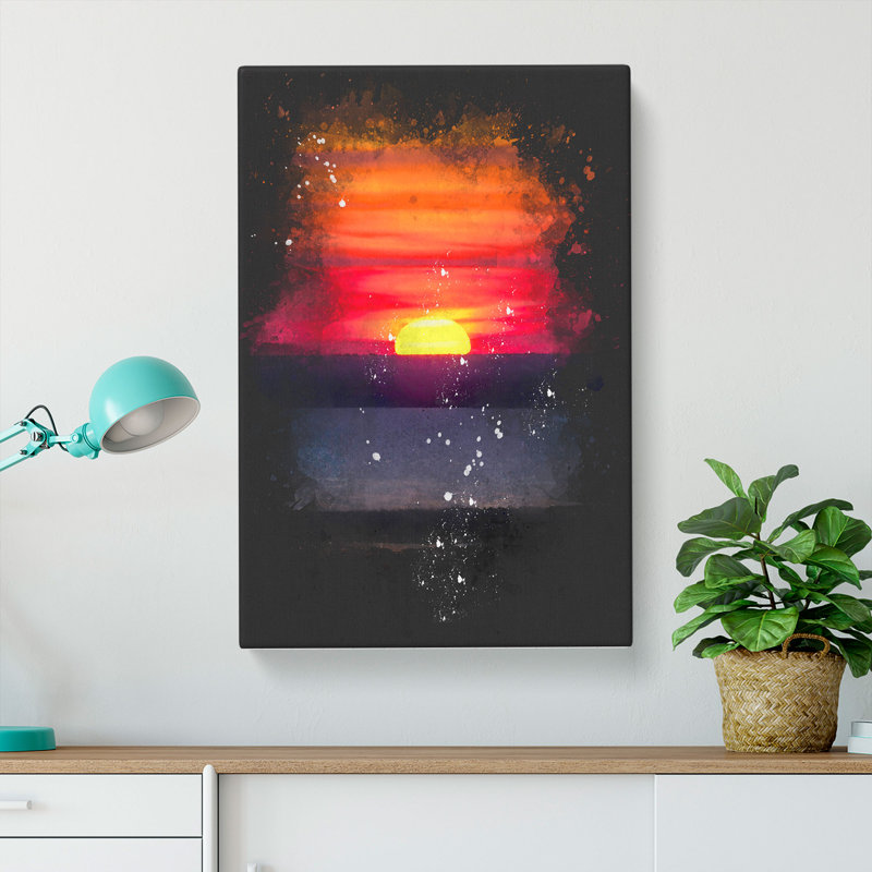 Sunset In Florida - Wrapped Canvas Painting, 91cm H x 60cm W x 3cm D