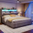 King Size Bed Frames With Wingback Hidden Storage Headboard & 4 Storage Drawers, 49.2" Tall Upholstered Headboard With Led Lights And Charging Station, No Box Spring Needed, Solid Wood Slats, Noise Free, Light Grey-160895361-142176880
