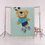 Tapis décoratif moderne à motif d'ours en peluche bleu-191384211