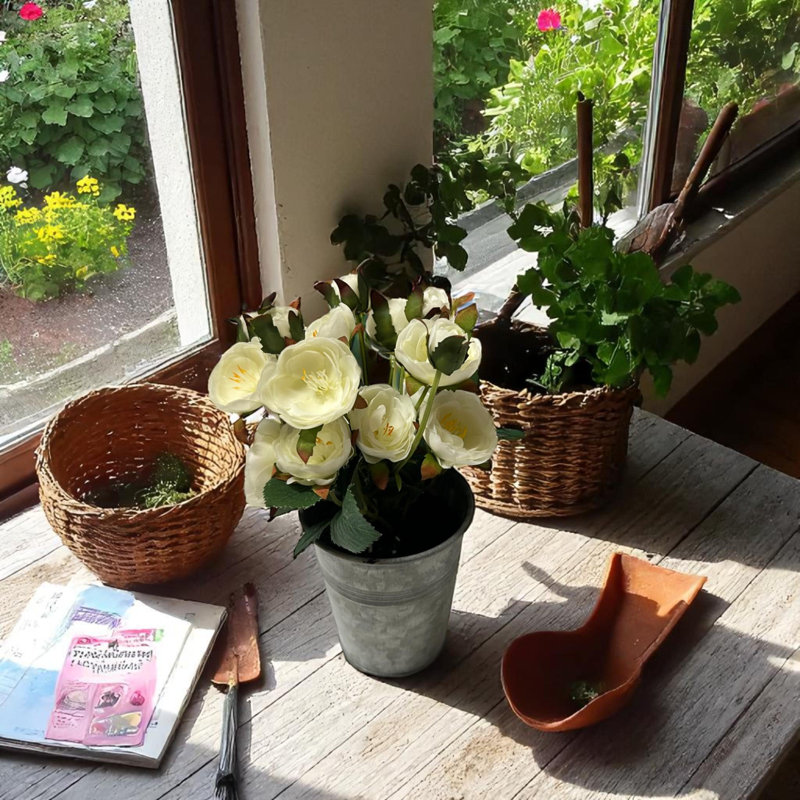 Planter - White Roses