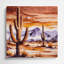 «Southwestern Plants Saguaro Cactus 186», art mural en métal rose