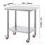 Table de préparation en acier inoxydable avec roulettes 24 x 30 avec roulettes