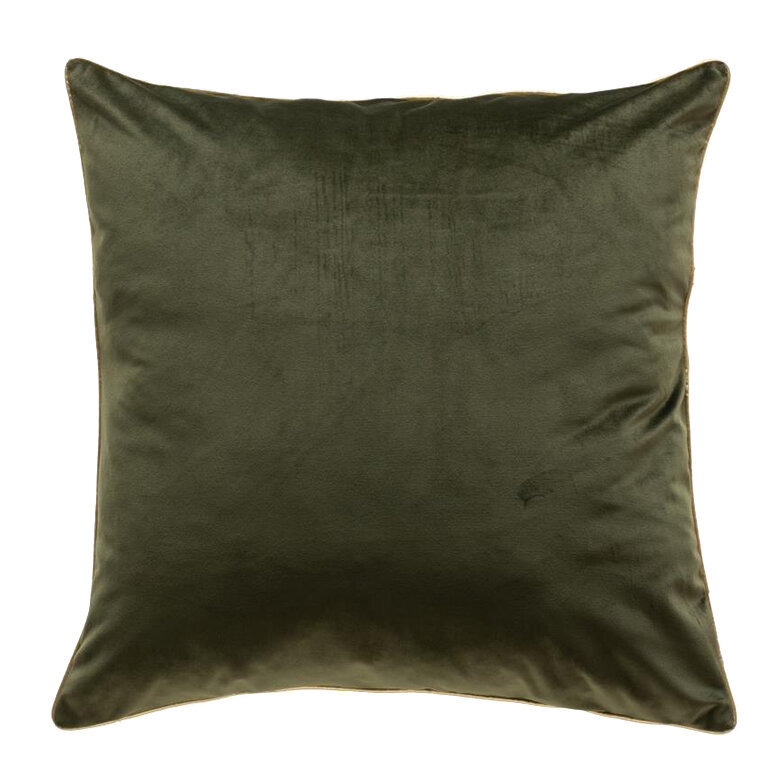 Noah Square Pillow Cover & Insert, Green/Gold