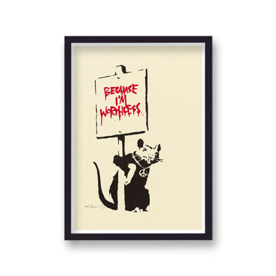 Editions Welcome To Hell Because I'm Worthless by Banksy - Single Picture Frame Print