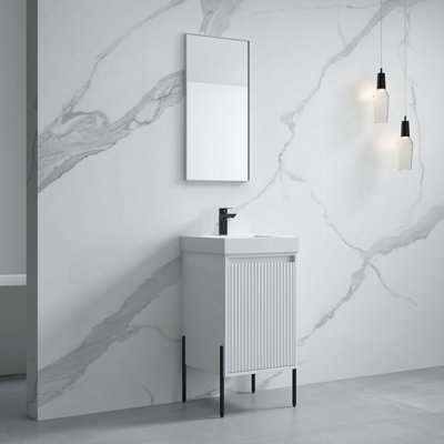 18.2'' Single Bathroom Vanity with Resin Top