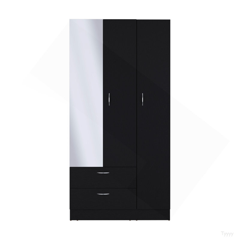Armoire à miroir 3 portes Riverside, Noir