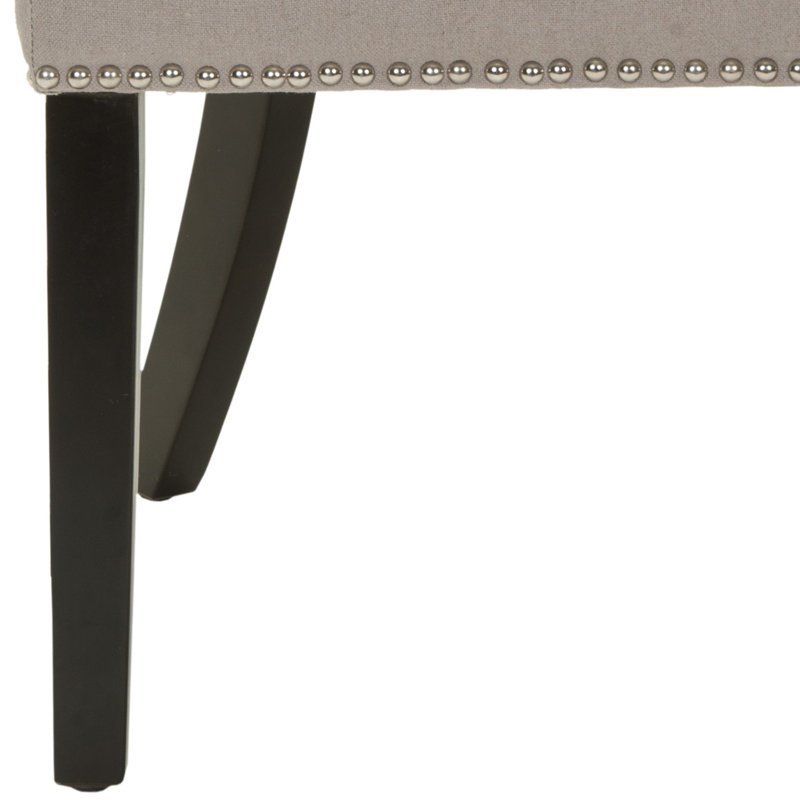 Bronte-May Tufted Upholstered Side Chair, Light Taupe, Espresso