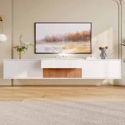 Unfinished TV Stand for TVs up to 70" with Fireplace Included