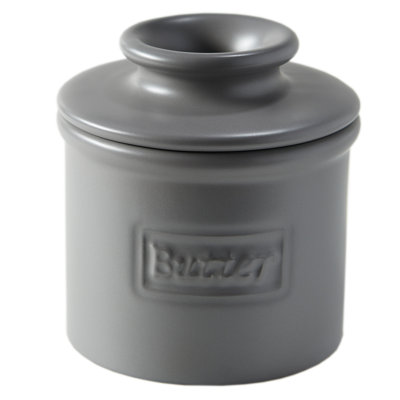 Butter Bell - The Original Butter Bell Crock, Café Matte Collection, Steel Gray Matte