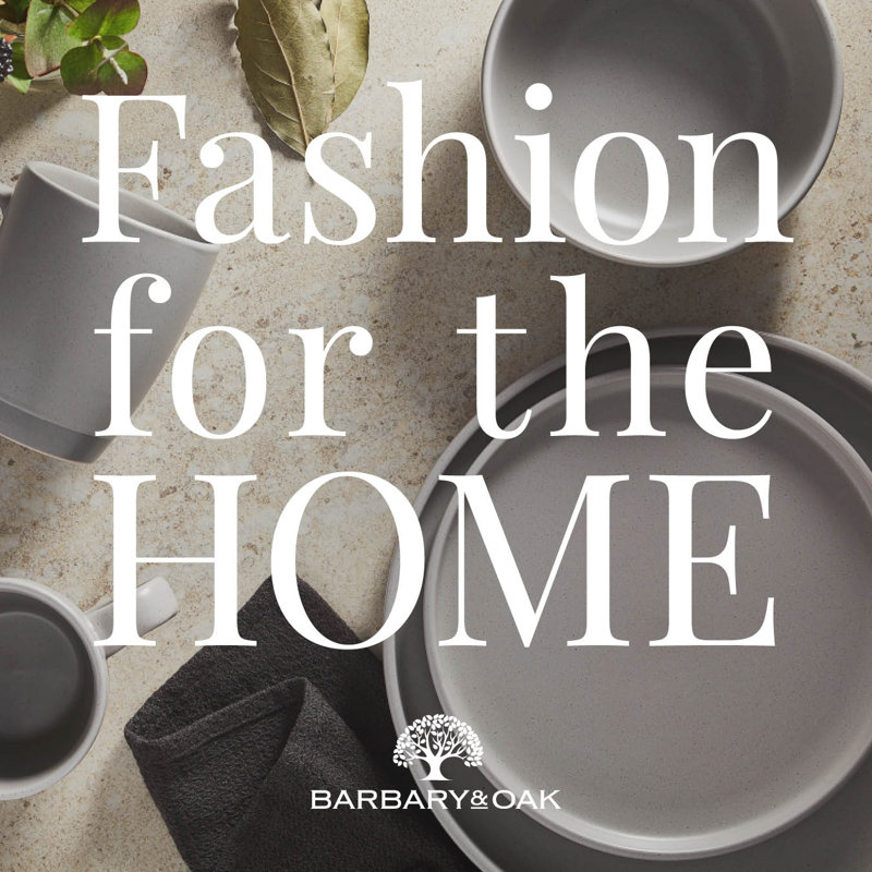 Barbary & Oak Avena 16 Piece Stoneware Dinnerware Set - Service for 4, Grey