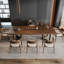 Table de salle à manger rectangulaire en bois massif Nut-Brown-506775537