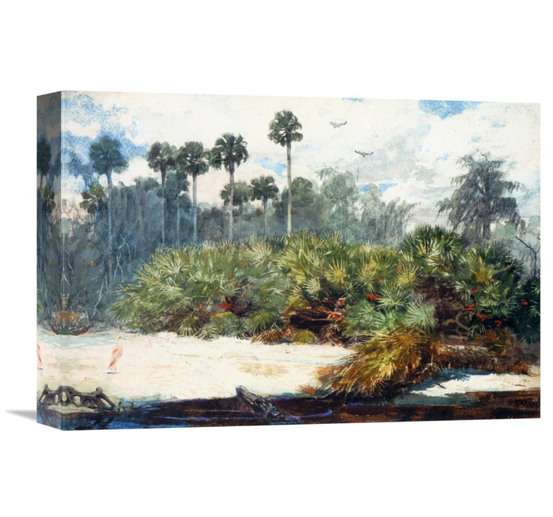 " In A Florida Jungle " by Winslow Homer, 15.4" H x 22" W x 1.5" D