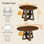 Table de salle à manger ronde extensible de 43,3 po à 59 po pour 4 à 8 personnes, table de salle à manger ovale de cuisine moderne avec feuilles amovibles peu encombrante, base en bois avec tablette de rangement pour le salon de la cuisine (noyer)-1508018268