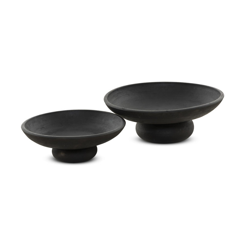 Perla Bowls, Aged Black Terracotta