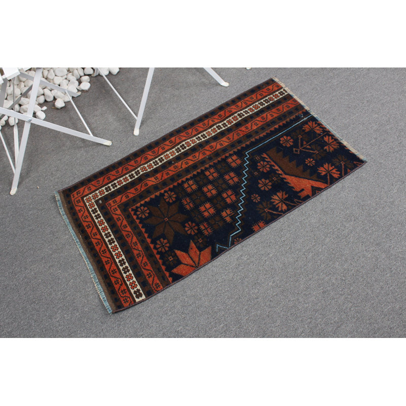 Vintage Anatolian Turkish Small Wool Rug in Brown Ideal for Floor and Small Spaces