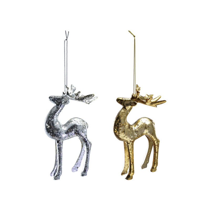 Ornement en plastique cerf 2 couleurs