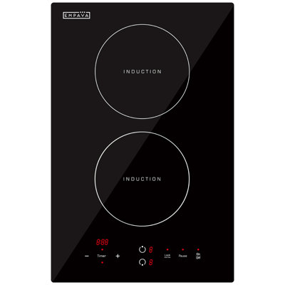 13.4" Induction Cooktop, Touch Control, 2 Elements, Black
