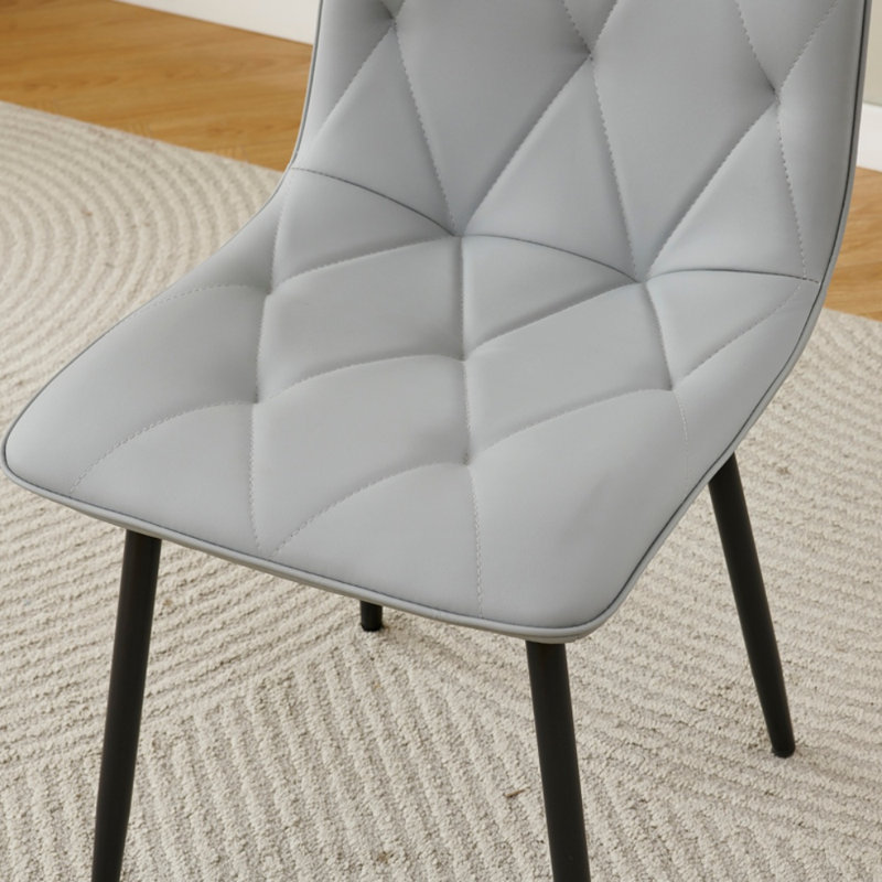 Dining Set, Argyle Grid Grey Leather Chairs#2
