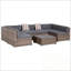 Ensemble de canapé d'extérieur en osier 7 pièces avec coussin moelleux-322387967