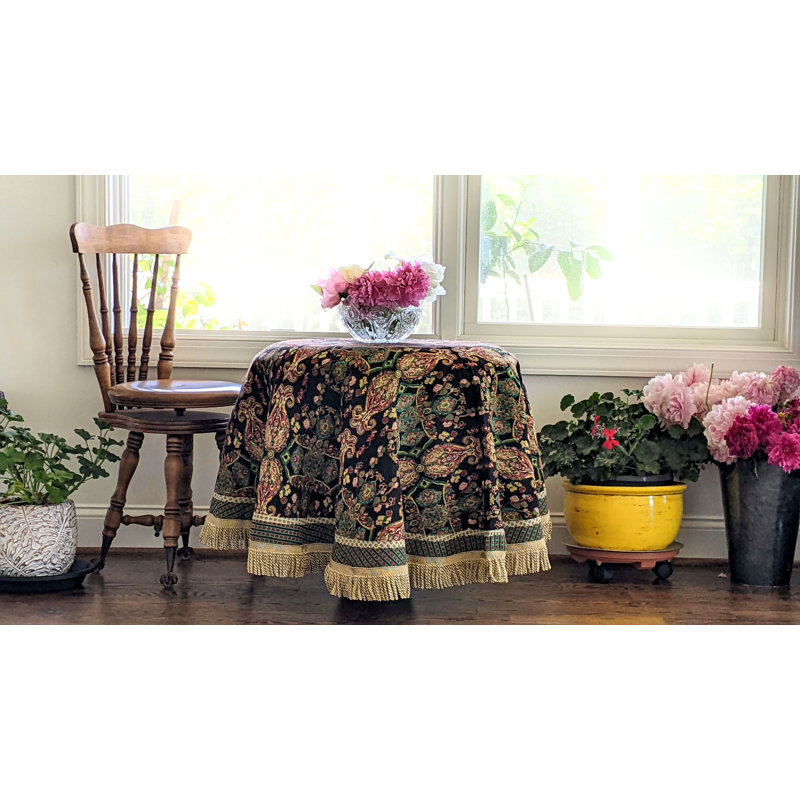 Jacquella Paisley Cotton Blend Tablecloth, 35" Square