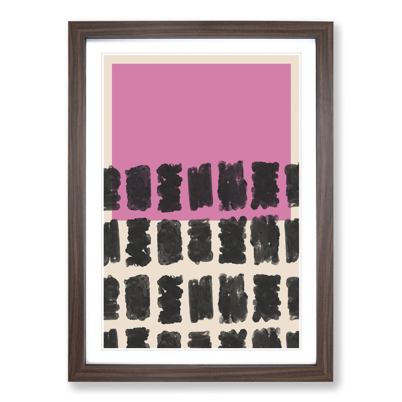 Block Print No.1 - Picture Frame Graphic Art, Walnut, 90cm H x 65cm W x 2cm D