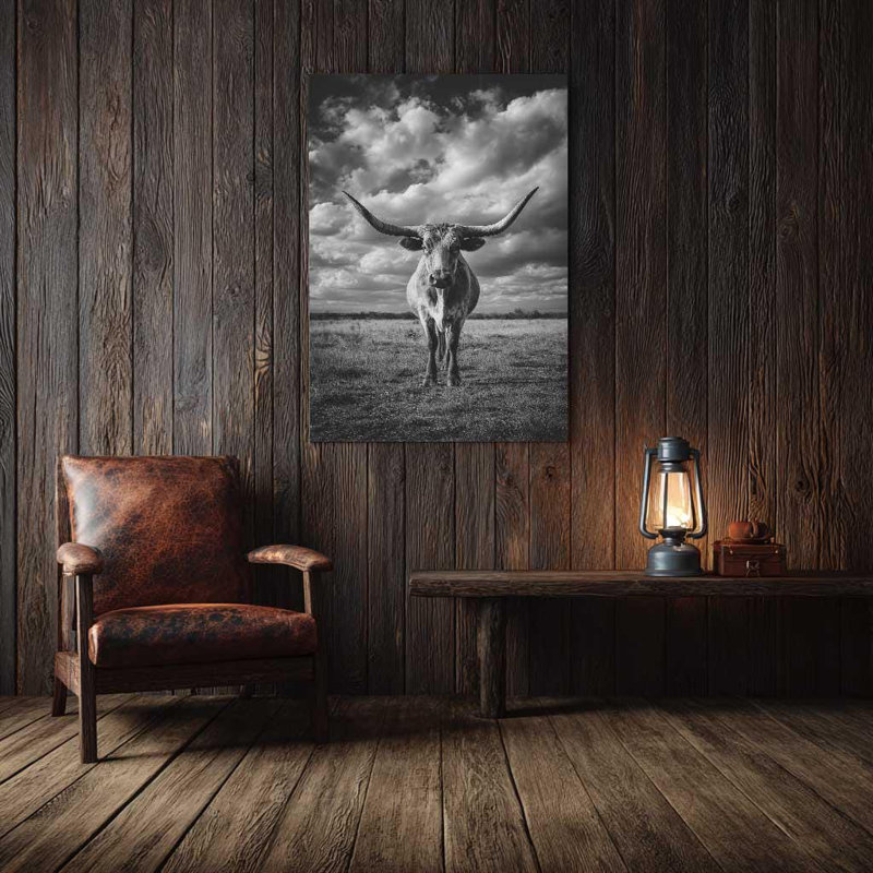 Impression sur toile «Texas Ranch Gate» - décoration murale Lone Star - reproduction de photo Western rustique