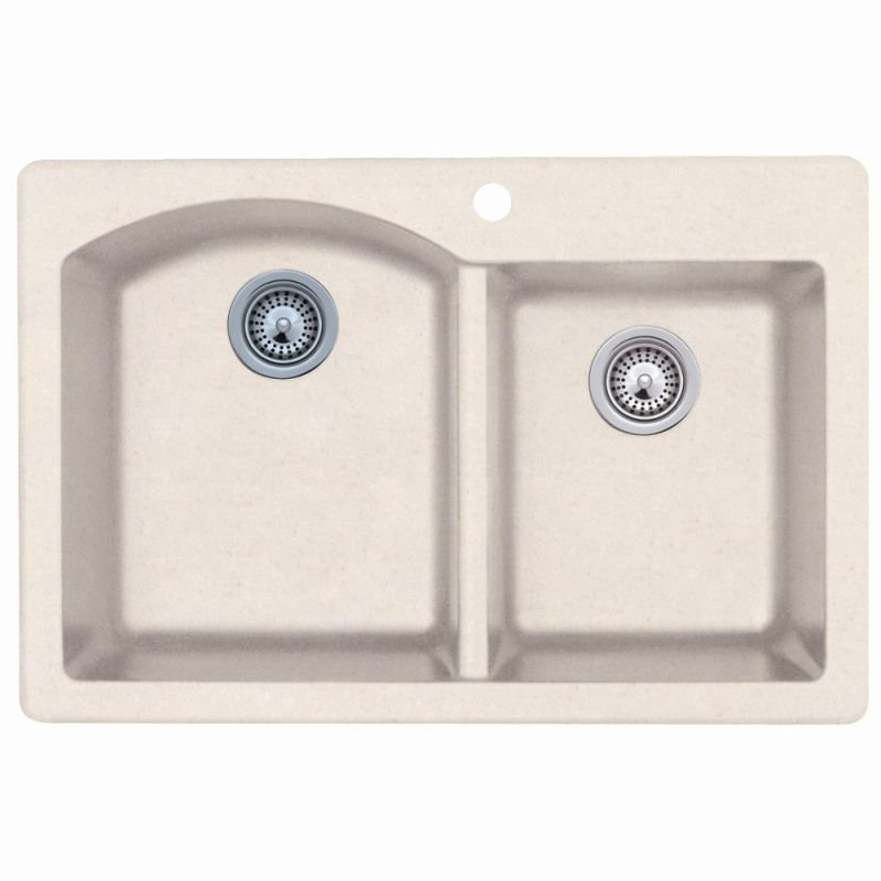 33'' L Double Bowl Granite Kitchen Sink, Granito