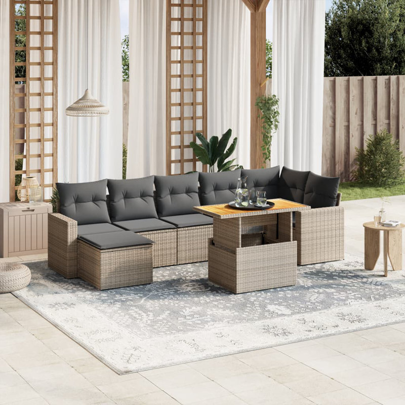Vidaxl Garden Sofa Set Grey, Dark Grey