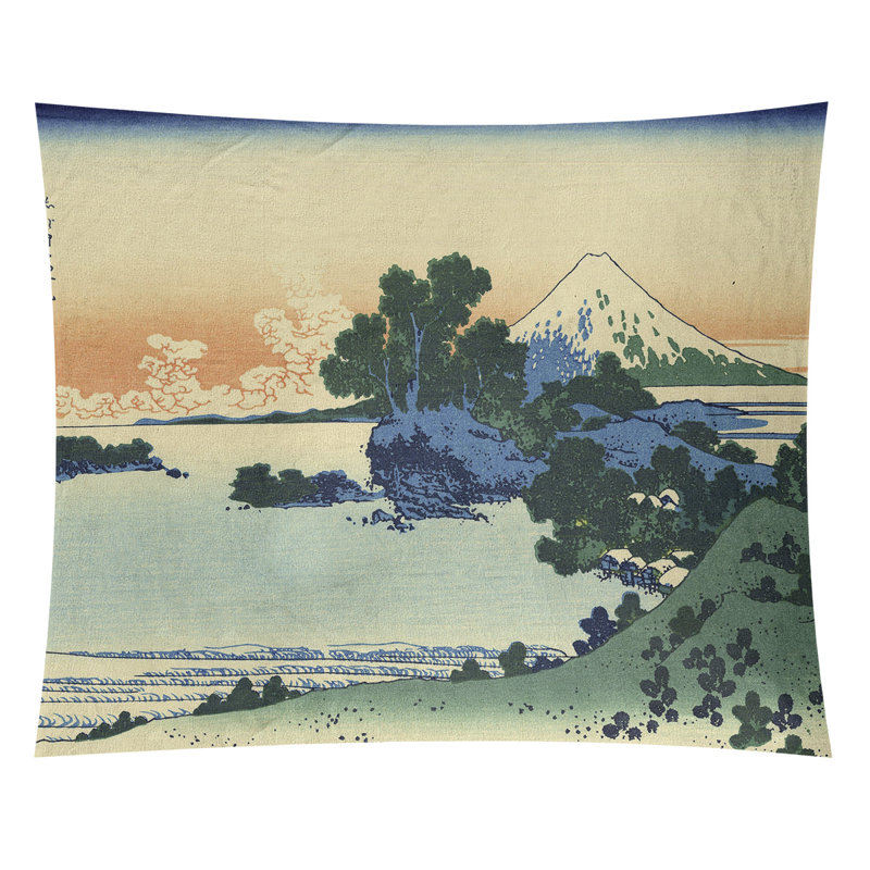 Shichiri Beach in Sagami Province Wall Tapestry, 27.5" H x 37.5" W, Blue/Beige