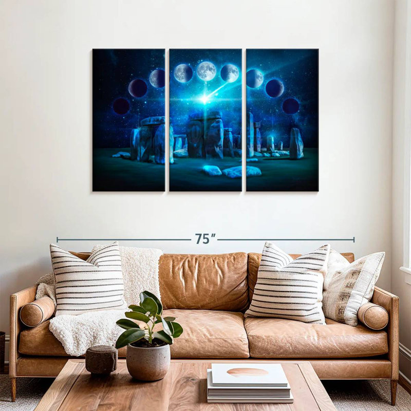 Rorry Stonehenge Moon Phases, 36" H x 57" W