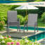 Ensemble de 4 chaises de patio empilables empilables en tissu textilène respirant et structure en métal pour l'extérieur, le patio, la terrasse-1562010564