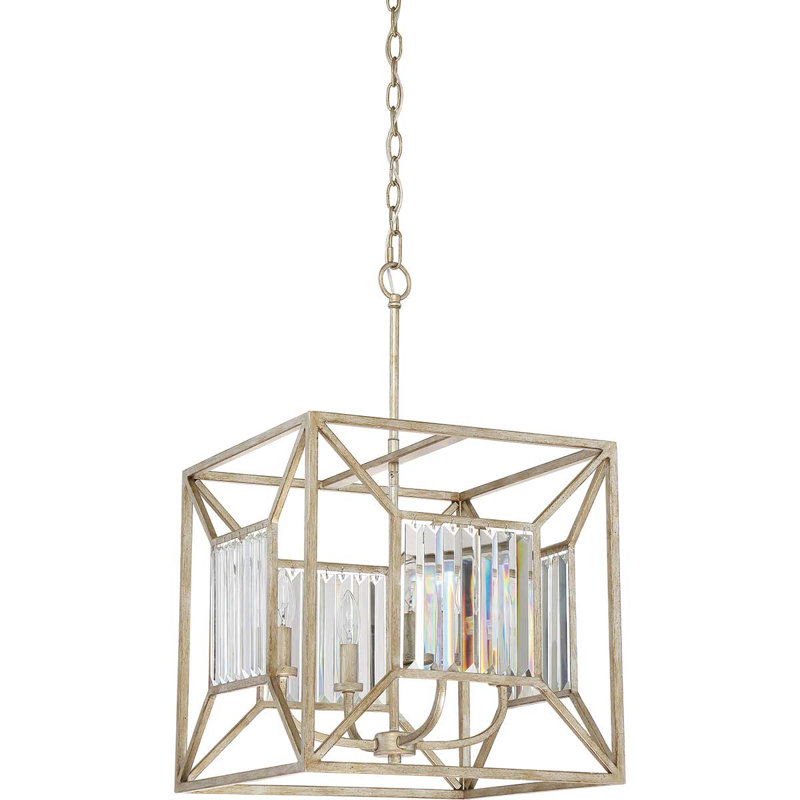 Steward 4 - Light Gold Square/Rectangle Pendant