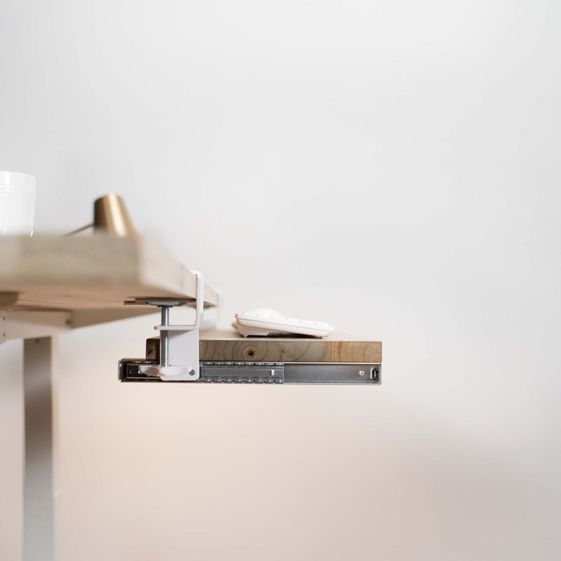 White Clamp and Rail Set for Custom Wood Tray