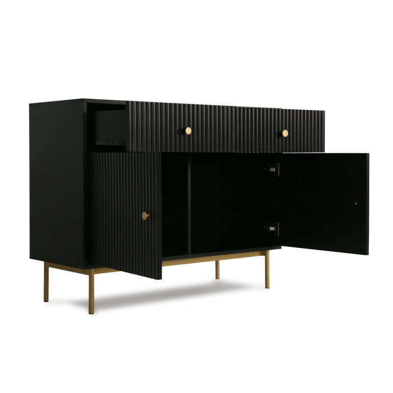 Adlena 2 - Door Rectangle Accent Cabinet, Black