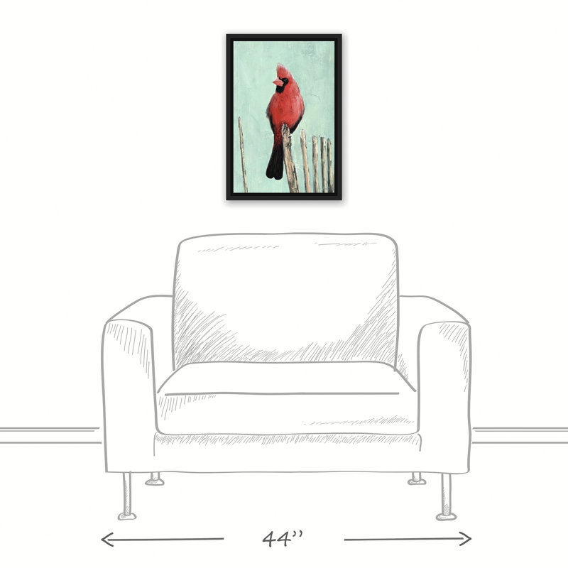 « cool cardinal turquoise », reproduction de peinture à l’acrylique sur toile tendue, H 18 po x l 12 po, Toile tendue