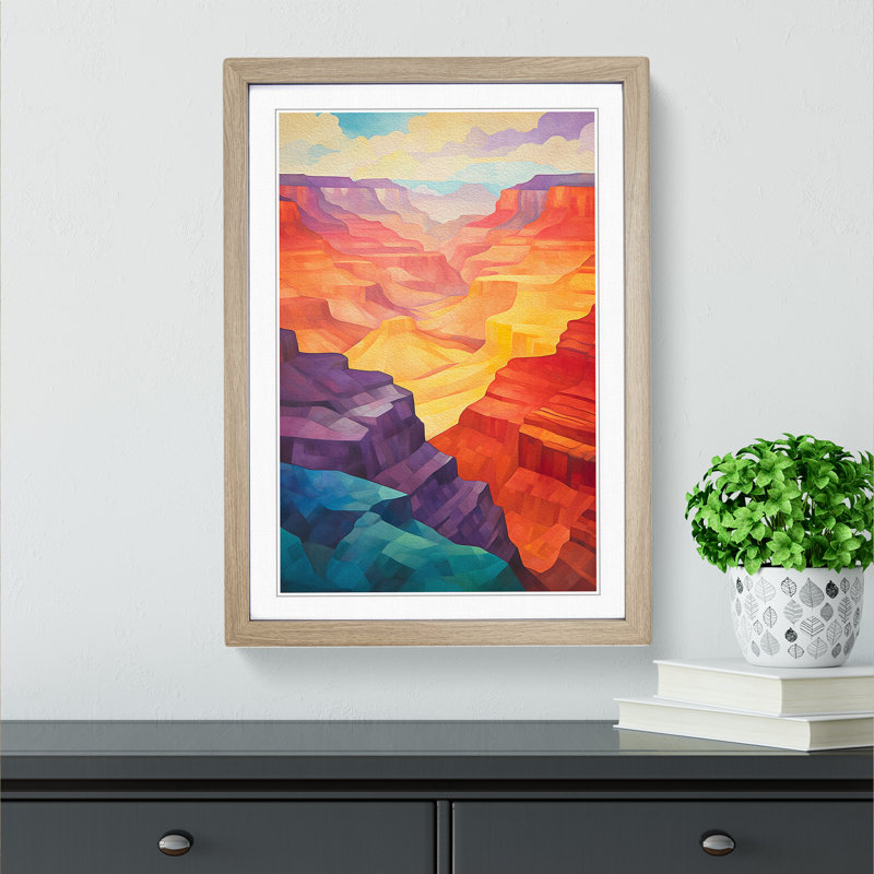 Grand Canyon Colour Field - Single Picture Frame Print on Wood