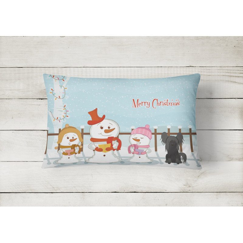 Coussin lombaire intérieur / extérieur Merry Christmas, Noir
