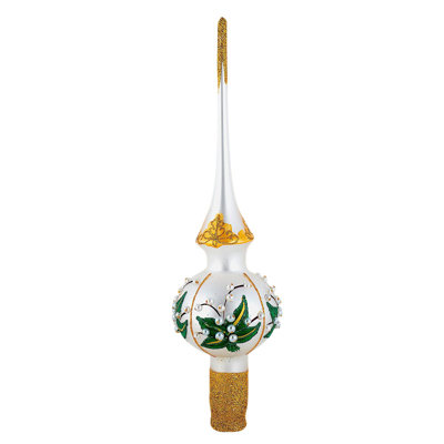 Lilies Of The Valley Glass Christmas Tree Topper