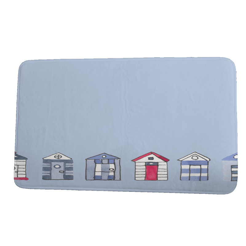 Donahue Non-Slip Bath Mat, Light Blue, 17" W x 24" L