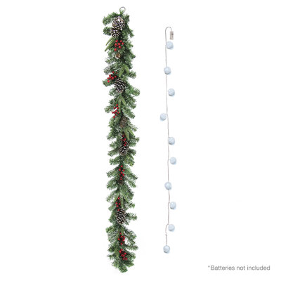 Ensemble de guirlandes de Noël 72 "avec baies de pin