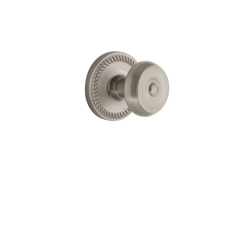 Rosace simple avec bouton Grandeur Newport, Nickel satiné