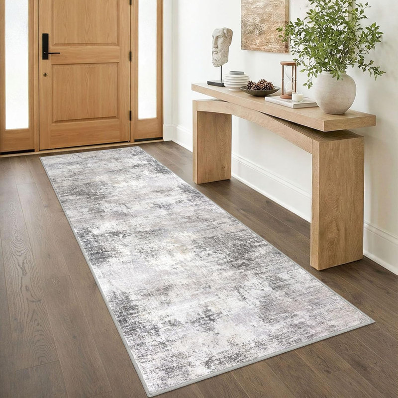 Washable Area Rugs Non Slip Bedroom Rug Living Room Rugs with Rubber Backing, Runner 3' x 8'