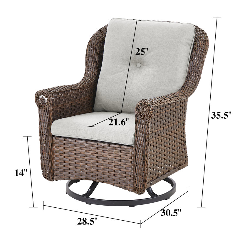 Fauteuils coulissants avec coussins Red Barrel Studio®, Beige