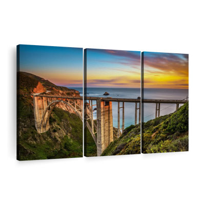 «Bixby Creek Bridge At Sunset», 3 pièces