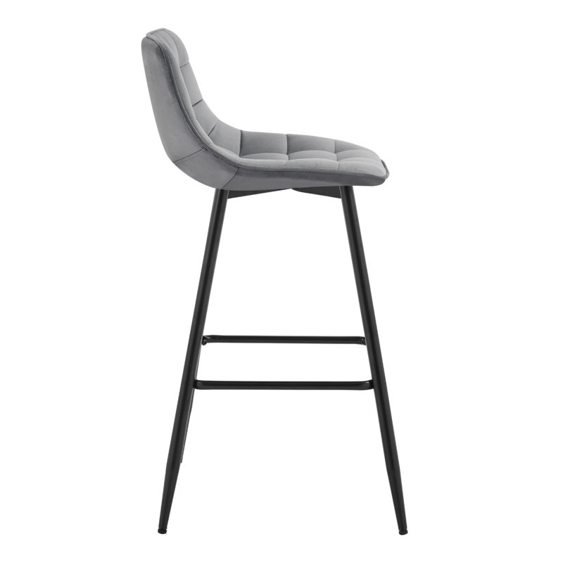 Heyman Upholstered Counter Stool, Light Grey