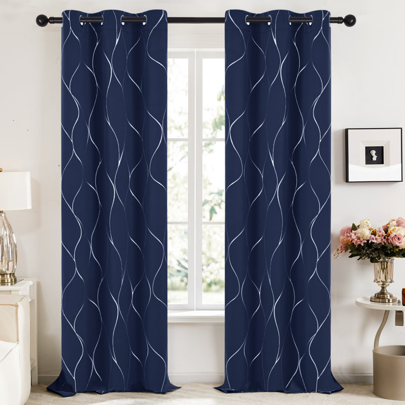 Panneaux de rideaux obscurcissants et isolants en polyester Kellda , L 42 po x L 54 po, Marine