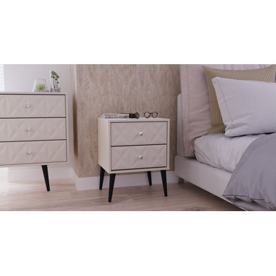 Fully Assembled Gitschier 2 DrawerÂ Bedside Table