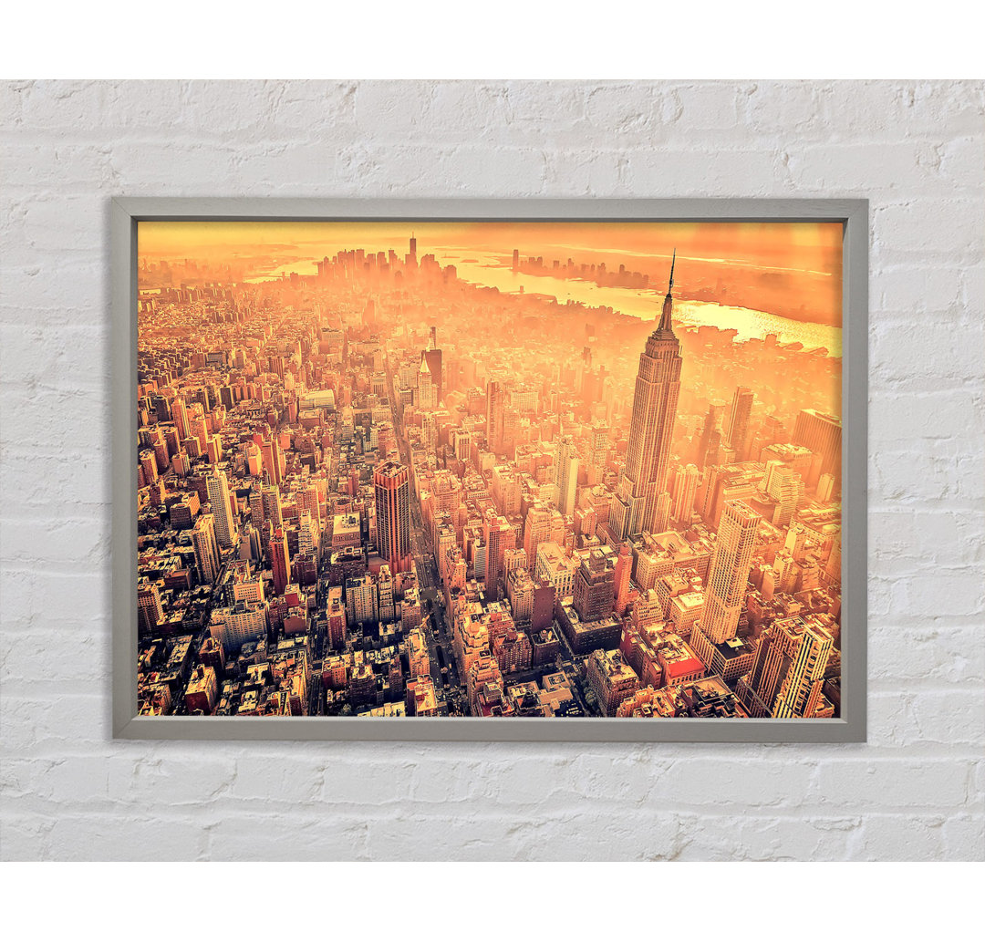 New York City Luftaufnahme Retro - Druck