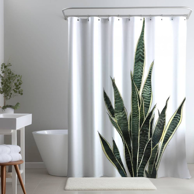 Shower Curtain FL340 – Polyester Shower Curtain, Dye Sublimation Print, 71" W × 74" L